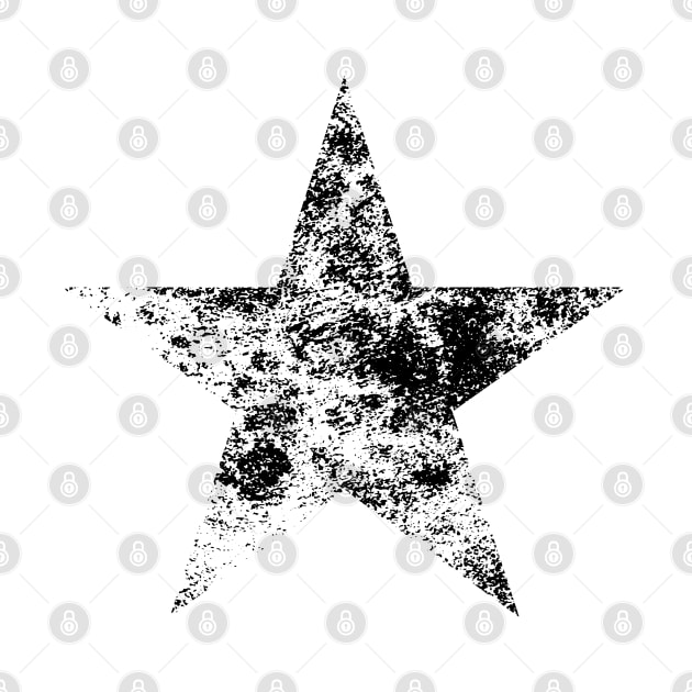 Distressed Big Star in Black by Vooble