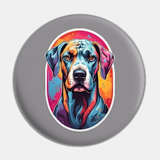 Rainbow Great Dane Pin