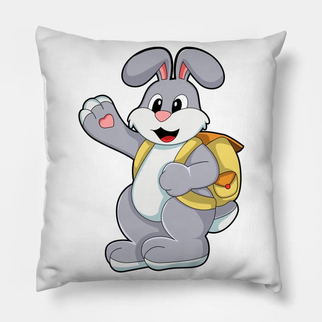 Rabbit with Backpack Pillow by Markus Schnabel