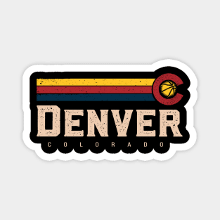 Retro Vintage Denver Basketball - Denver Colorado B-ball Magnet