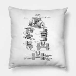 Roller Skate Vintage Patent Hand Drawing Pillow