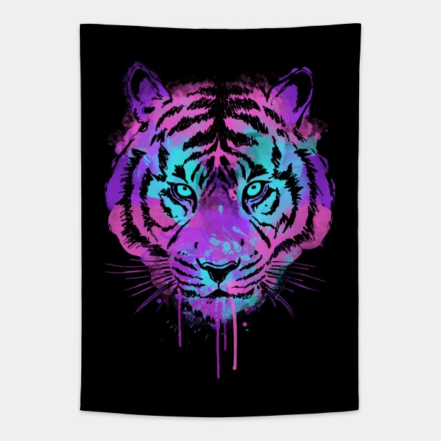 Tiger Splash Tapestry by TyneBobier