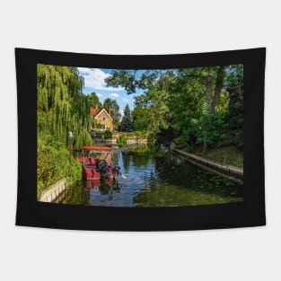 A Red Boat At Goring on Thames Tapestry