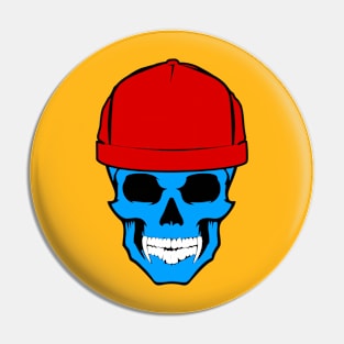 skull blue Pin