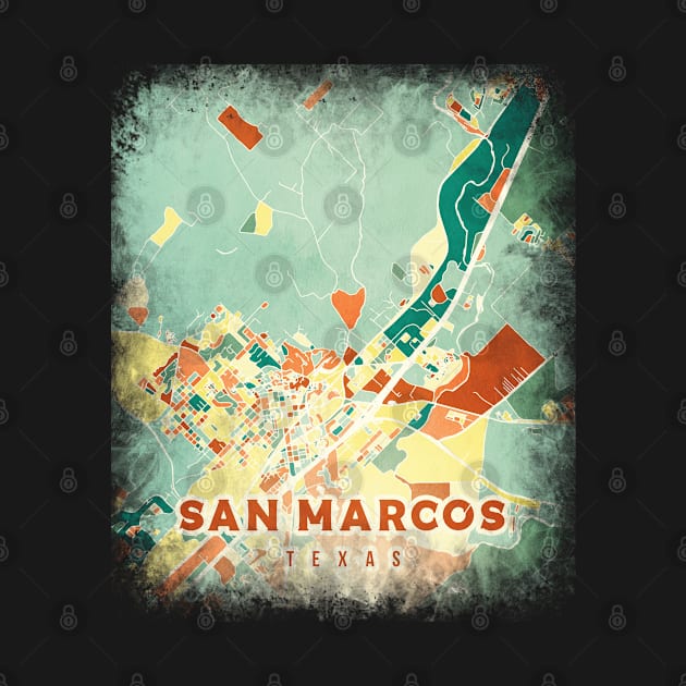 San Marcos Texas US map by SerenityByAlex