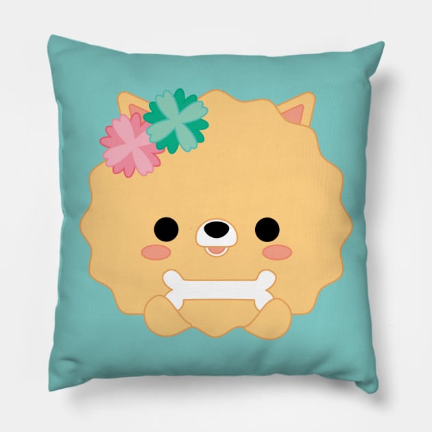 Pom-Pomeranian Pillow by BoredInc