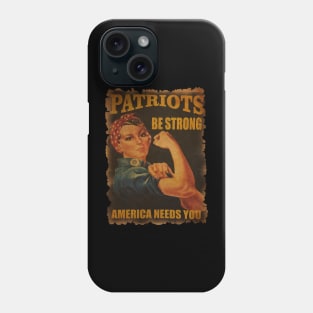 Vintage Rosie the Riveter USA Patriot Strong Phone Case