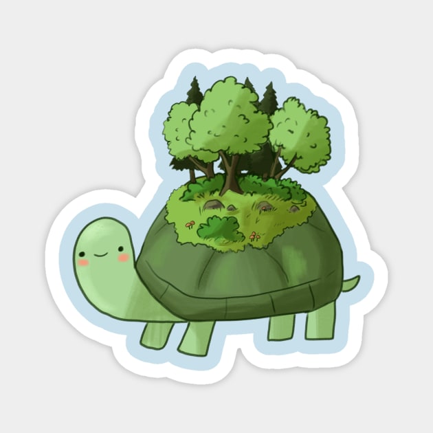 Cute turtle island Magnet by Mayarart