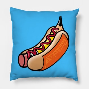 Pencil Hot Dog by Big Appetite Pillow