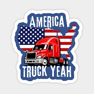 Semi Truck -America Truck Yeah USA Magnet