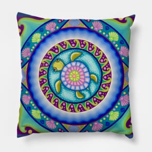 Little Turtle Mandala Pillow