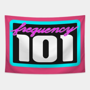 Frequency 101 Neon Logo Tapestry