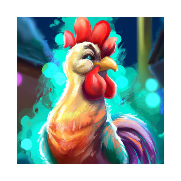 Cute Rooster Drawing by Play Zoo