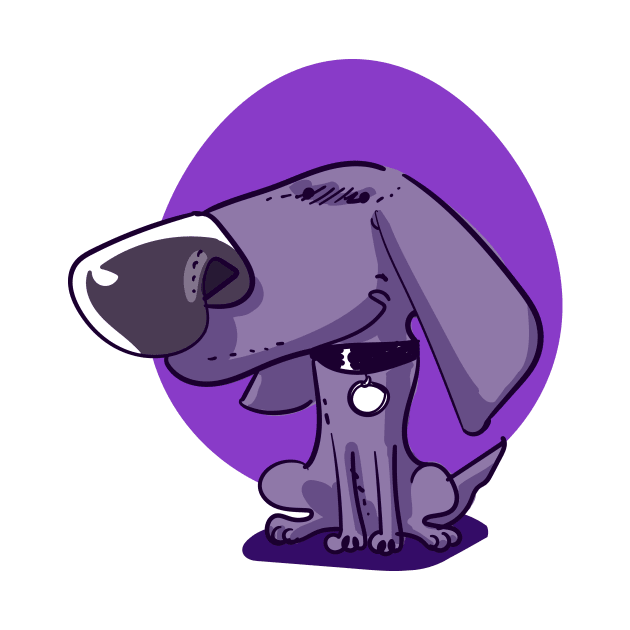 purple puppy sweet dog funny cartoon by anticute