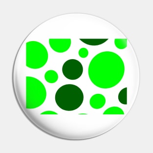 Circles So Green and White Graphic Pin