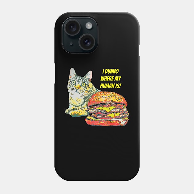 Scary Cat and Burger Phone Case by ardp13