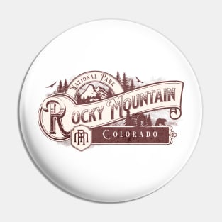 Rocky Mountain National Park Colorado Vintage Label Pin