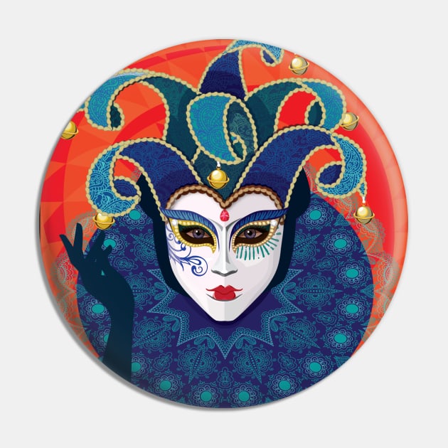 Venetian Mask Design Pin by one 35 lab