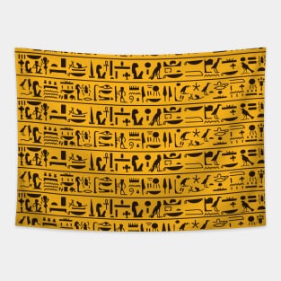 Ancient egypt brown hyeroglyphs pattern Tapestry