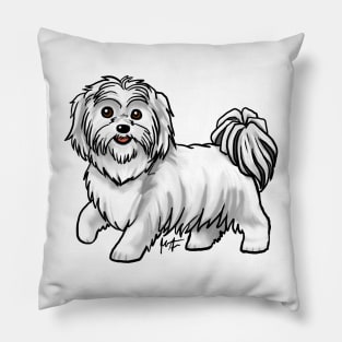 Dog - Shih Tzu - White Pillow