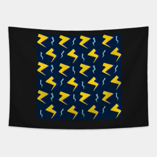 Yellow and Blue Lightning Bolt Tapestry