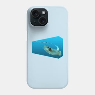 Dynamic stingray | Abstract underwater art on blue background | Phone Case