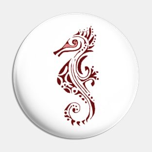 Seahorse red tattoo Pin