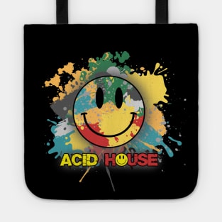 Acid House Smiley Face Jackson Pollock Tote