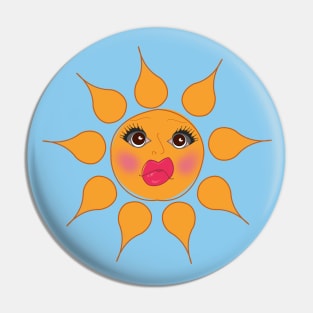 Smoochie Sun Girl Big Pink Lips Pin