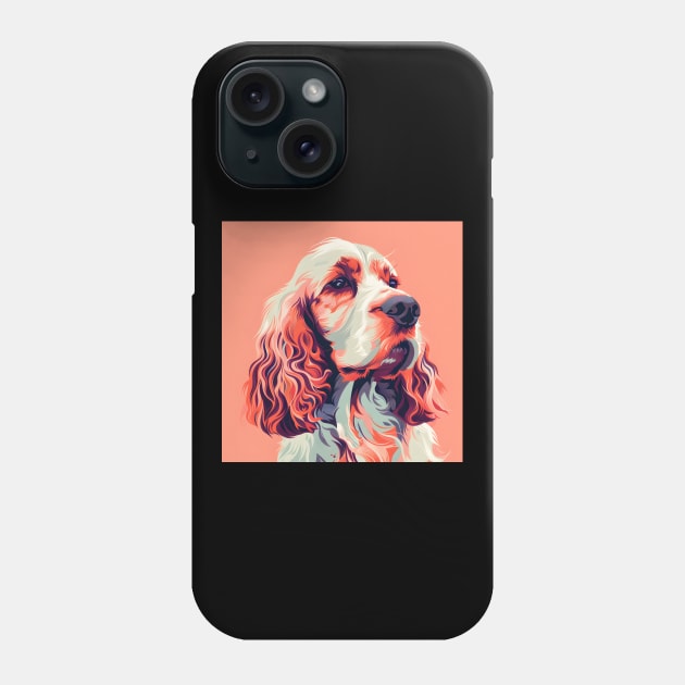 70s English Springer Spaniel Vibes: Pastel Pup Parade Phone Case by NatashaCuteShop