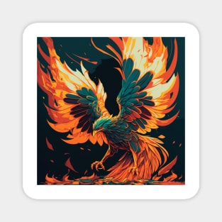 Phoenix on Fire Pop Art Magnet