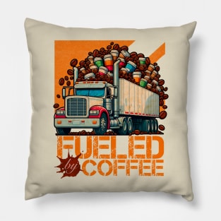Vintage semi truck and coffee design Pillow