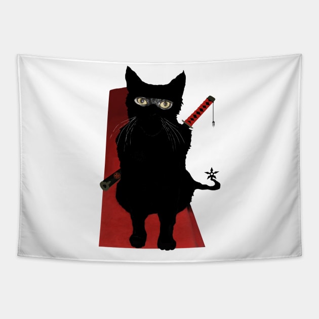 Ninja Cat Tapestry by TenomonMalke