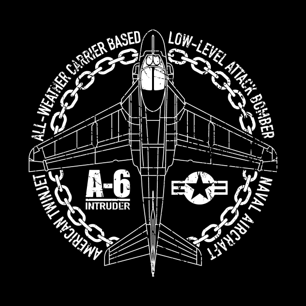 A-6 Intruder Attack Bomber Aircraft Distressed Airplane Art by hobrath