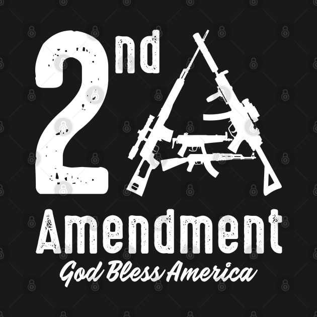 2A Second Amendment God Bless America Gun Rights Gift by Alema Art