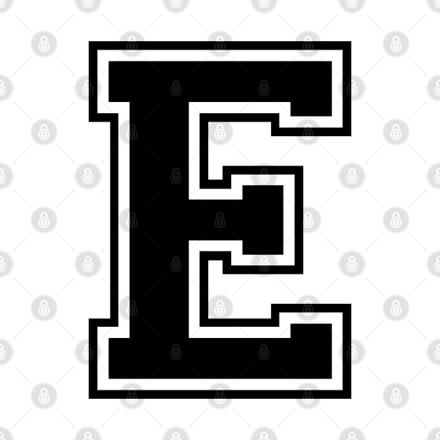 Initial Letter E - Varsity Style Design. - Black text by Hotshots