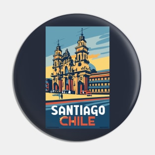 A Vintage Travel Art of Santiago - Chile Pin