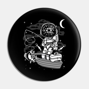 Astronaut Fishing Cardano ADA Coin To The Moon Crypto Token Cryptocurrency Blockchain Wallet Birthday Gift For Men Women Kids Pin