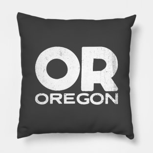 OR Oregon Vintage State Typography Pillow