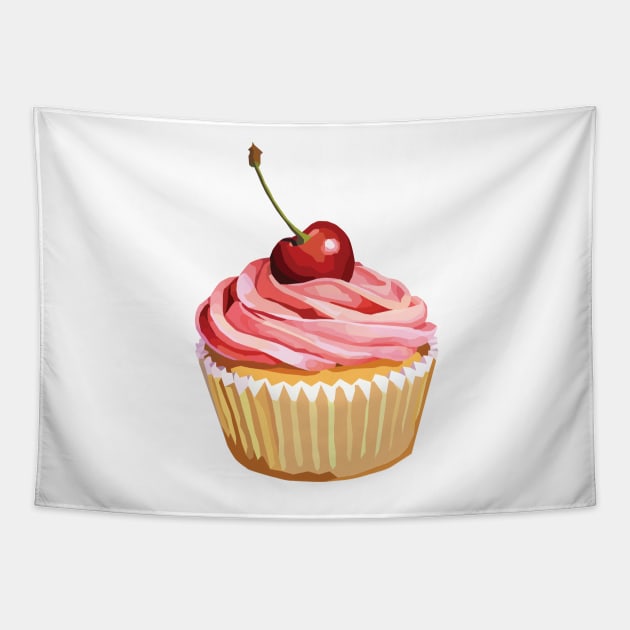 Pink Cupcake Tapestry by BeetleBrand