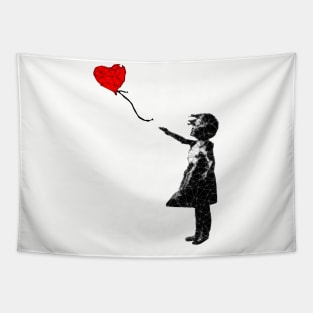 Low Poly Banksy Ballon Girl Tapestry