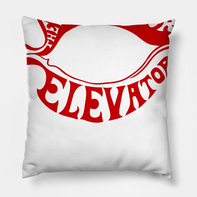 The 13th Floor Elevators - Psychedelic Rock - Red Logo Only Pillow by EverGreene