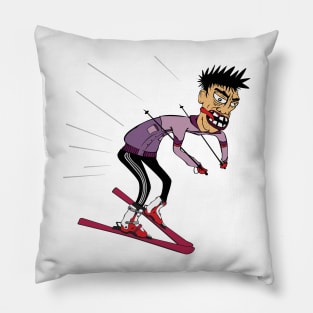 Crazy skier Pillow