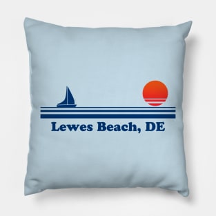 Lewes Beach DE - Sailboat Sunrise Pillow