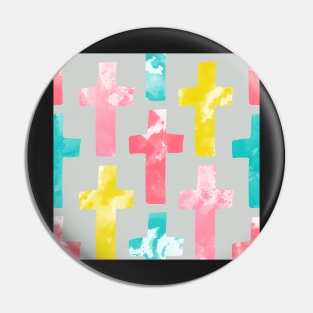 Watercolor Spring Crosses Pin