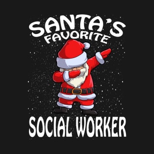 Santas Favorite Social Worker Christmas T-Shirt