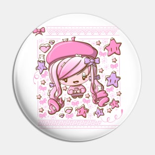 Cute festive pink bubble head cutie Pin