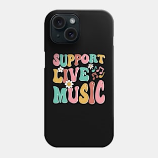 Music Lover Retro Groovy Support Live Music Phone Case