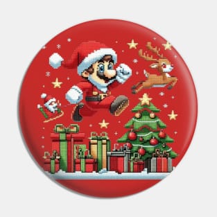 Christmas Mustache Santa Pin