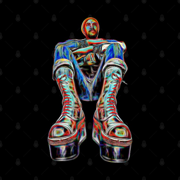 Marvin Gaye Platform Boot Neon Glow Style by Mr.FansArt